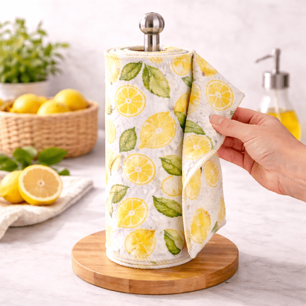 Reusable Kitchen Roll | 7 x 100% Organic Cotton Sheets & Cardboard Roll