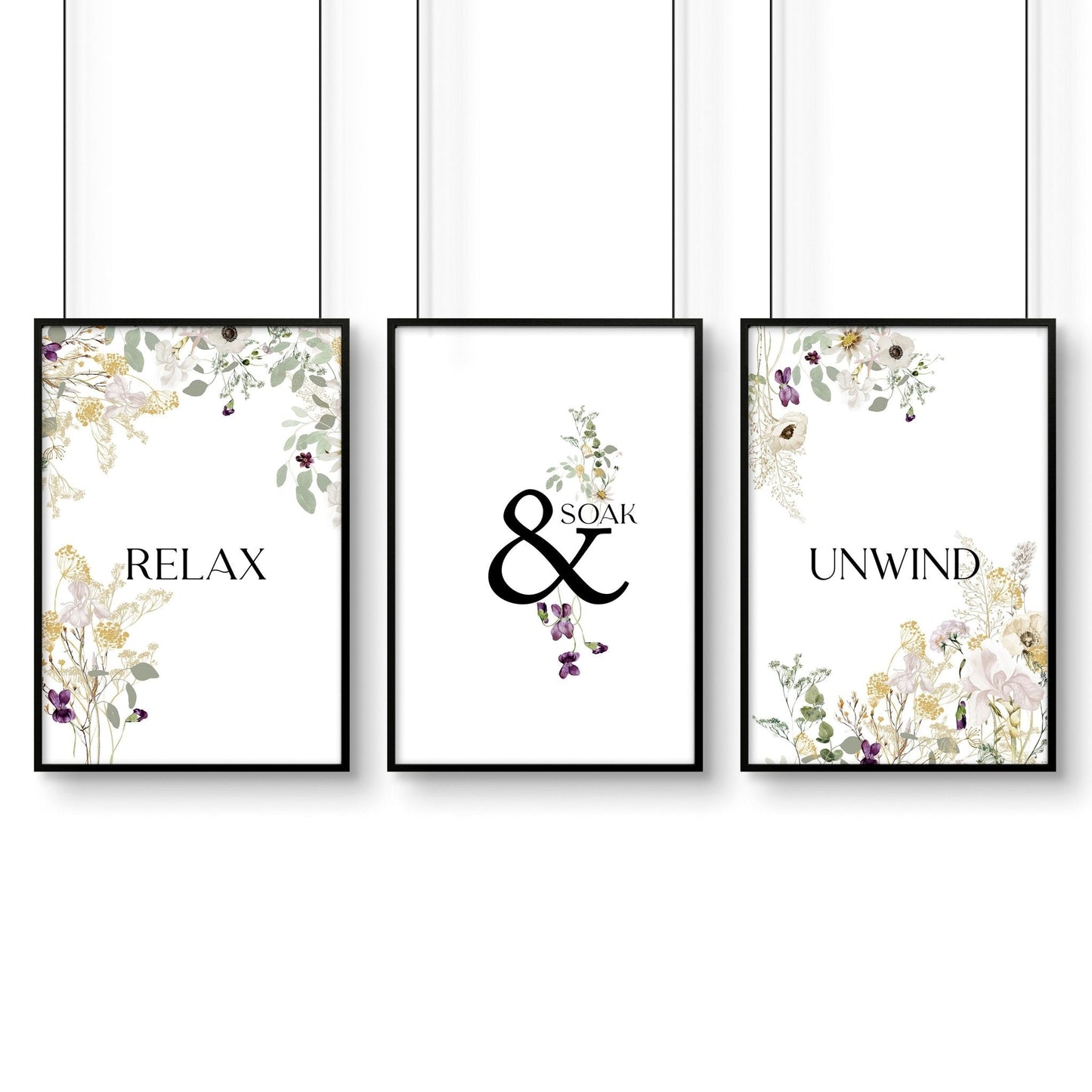 Relax Soak unwind wall art | Set of 3 art prints