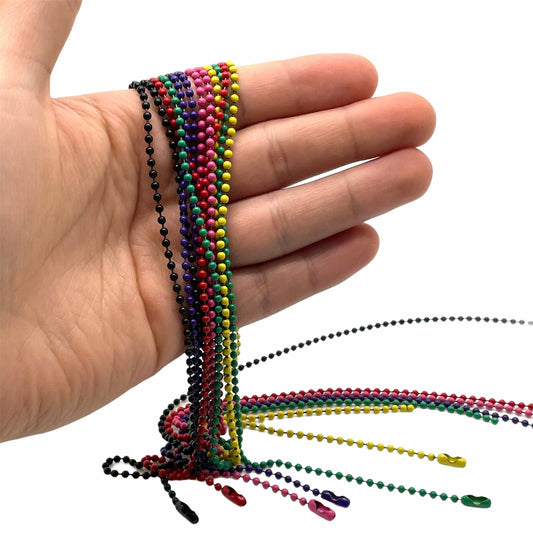 Replacement 30" Colour Coated Steel Chain - U.S.A Ball 2.4mm Bead with connector (1 - 10 Pack)