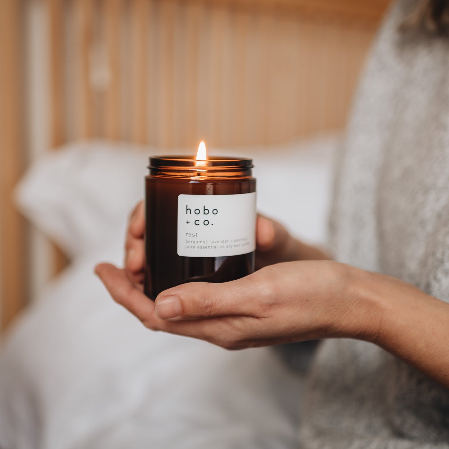Rest Medium Aromatherapy Essential Oil Scented Soy Candle