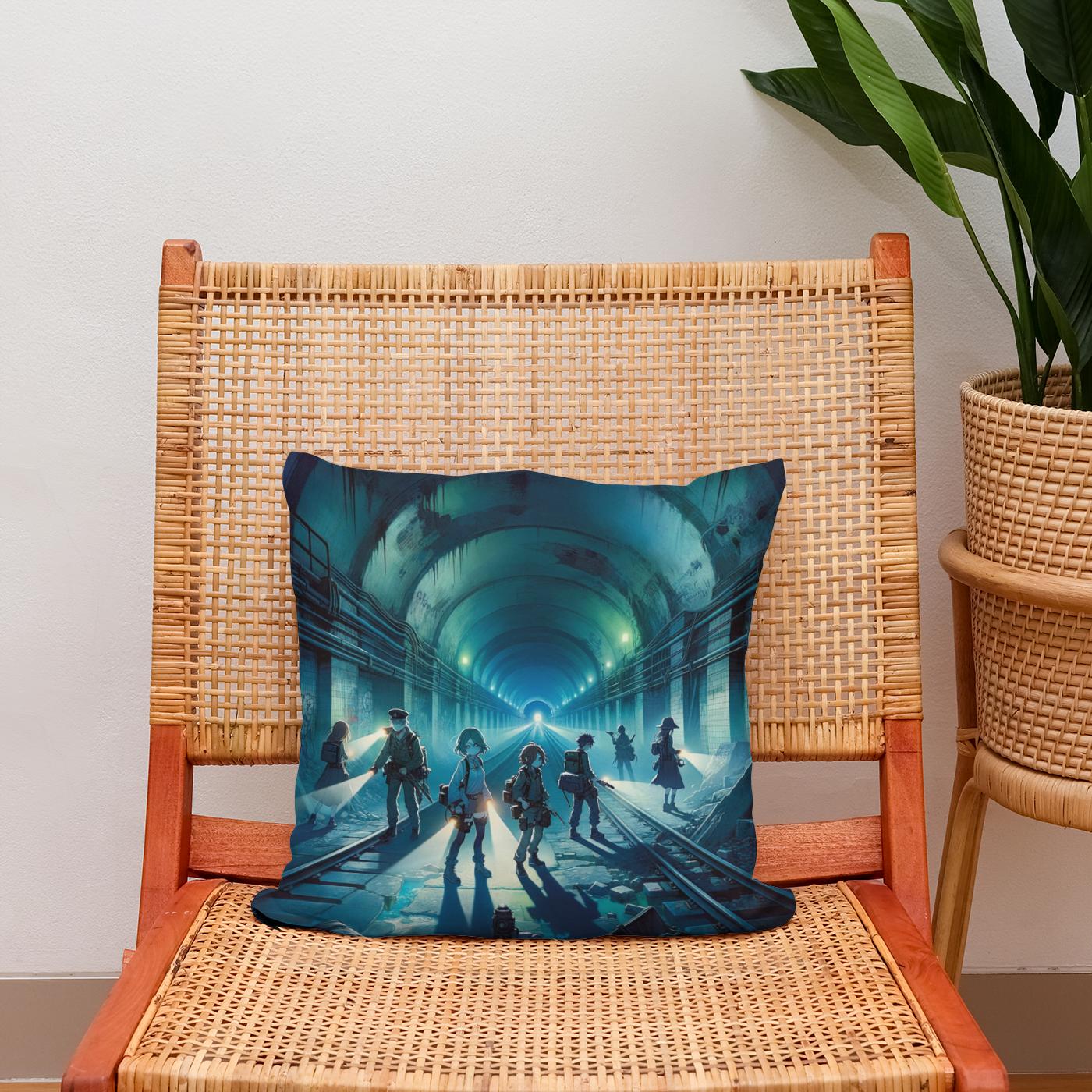 Subway Shadows Cotton Cushion