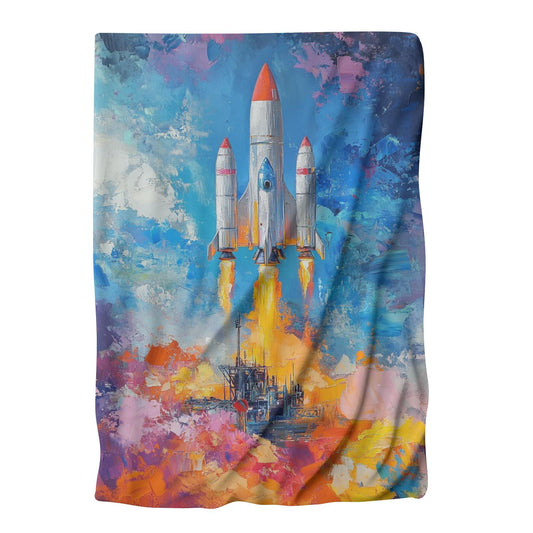 Whimsical Rockets Blanket