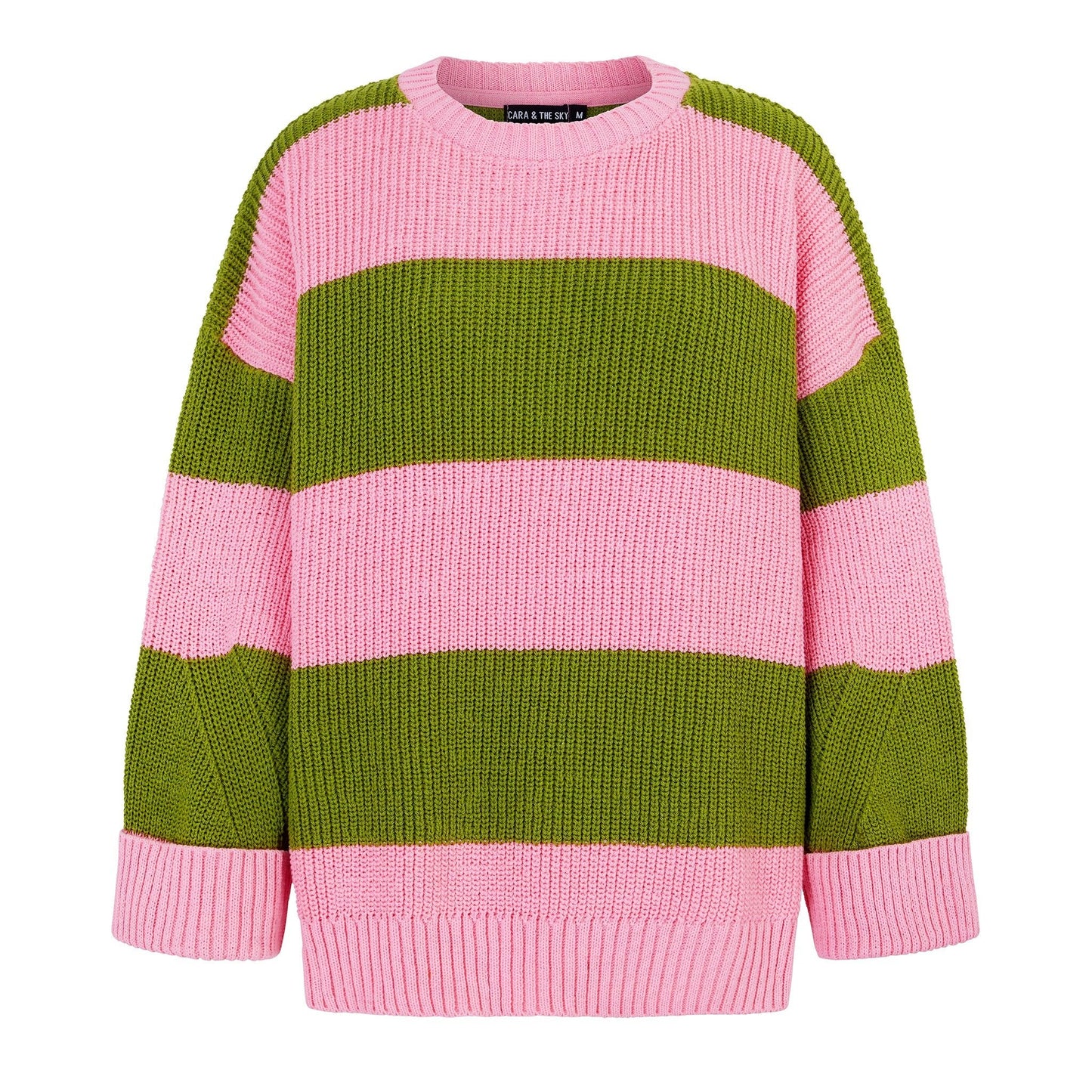 Rhiannon Recycled Cotton Blend Stripe Jumper - Pink and Green