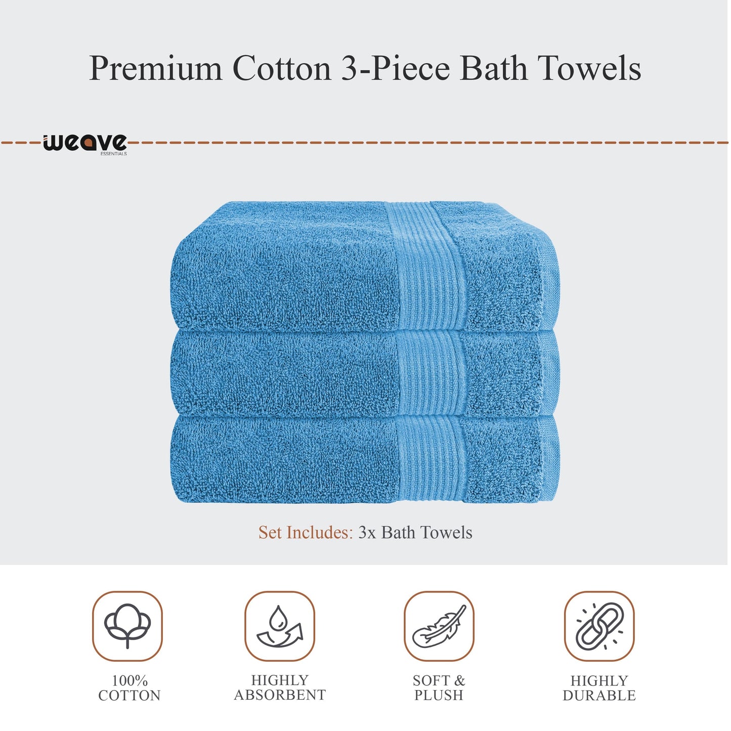 Rhodes Towel Aqua 100% Cotton Hotel Quality Soft Super Absorbent Hand Bath Towels, Sheets & Face Cloths by OLIVIA ROCCO