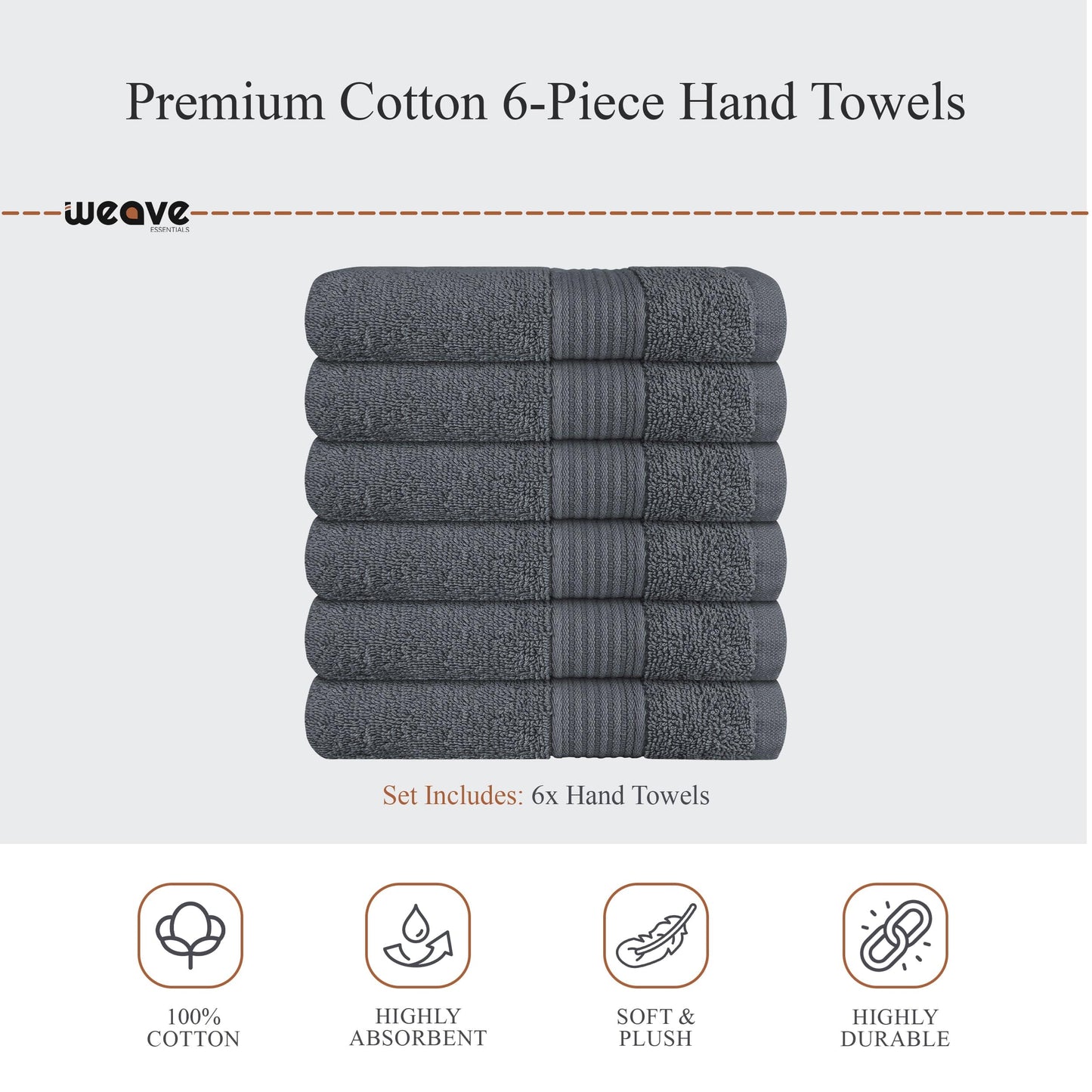 Rhodes Towel Grey 100% Cotton Hotel Quality Soft Super Absorbent Hand Bath Towels, Sheets & Face Cloths by OLIVIA ROCCO