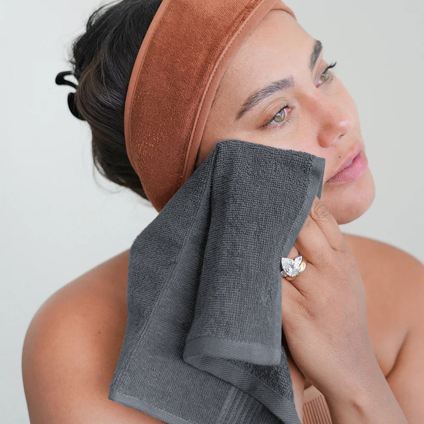 Rhodes Towel Grey 100% Cotton Hotel Quality Soft Super Absorbent Hand Bath Towels, Sheets & Face Cloths by OLIVIA ROCCO