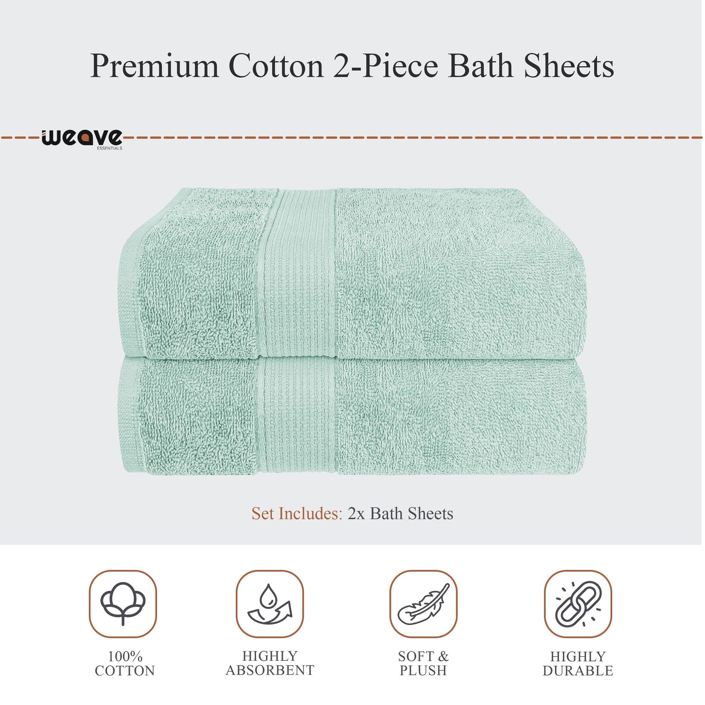 Rhodes Towel Seafoam 100% Cotton Hotel Quality Soft Super Absorbent Hand Bath Towels, Sheets & Face Cloths by OLIVIA ROCCO