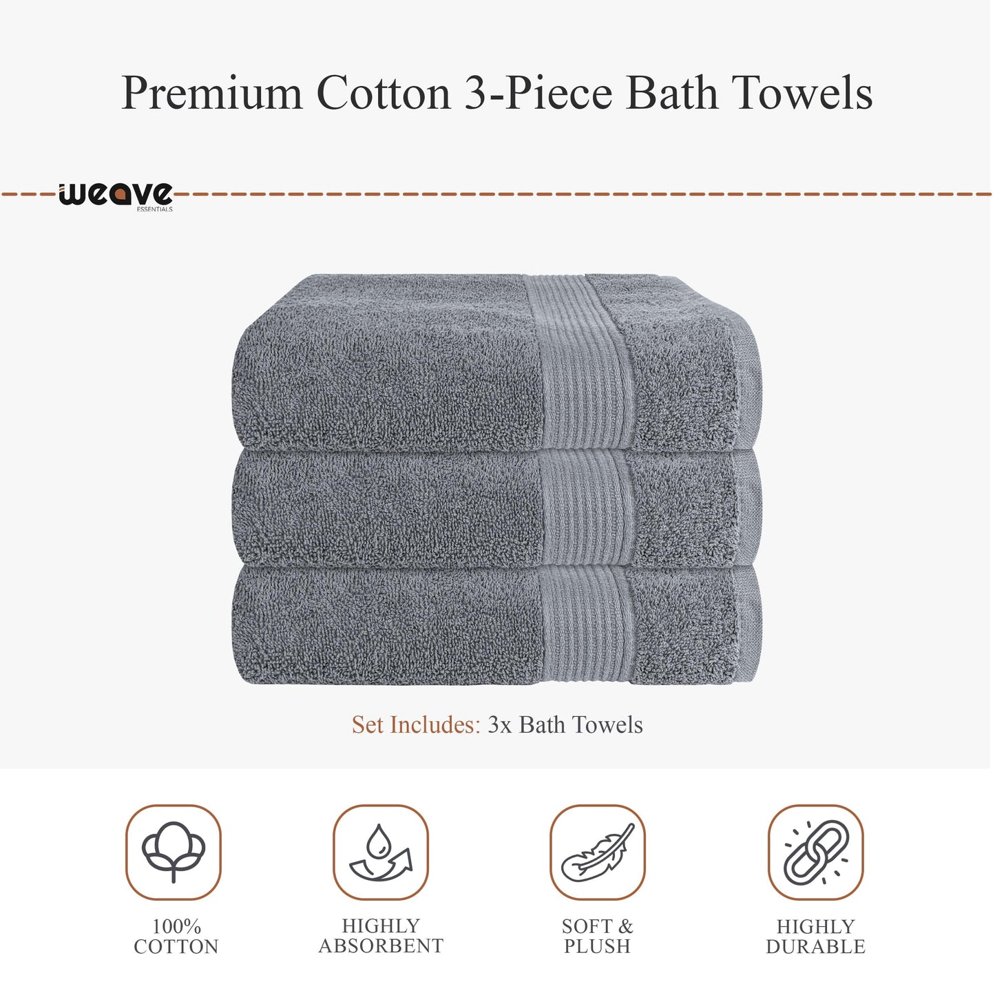 Rhodes Towel Silver 100% Cotton Hotel Quality Soft Super Absorbent Hand Bath Towels, Sheets & Face Cloths by OLIVIA ROCCO