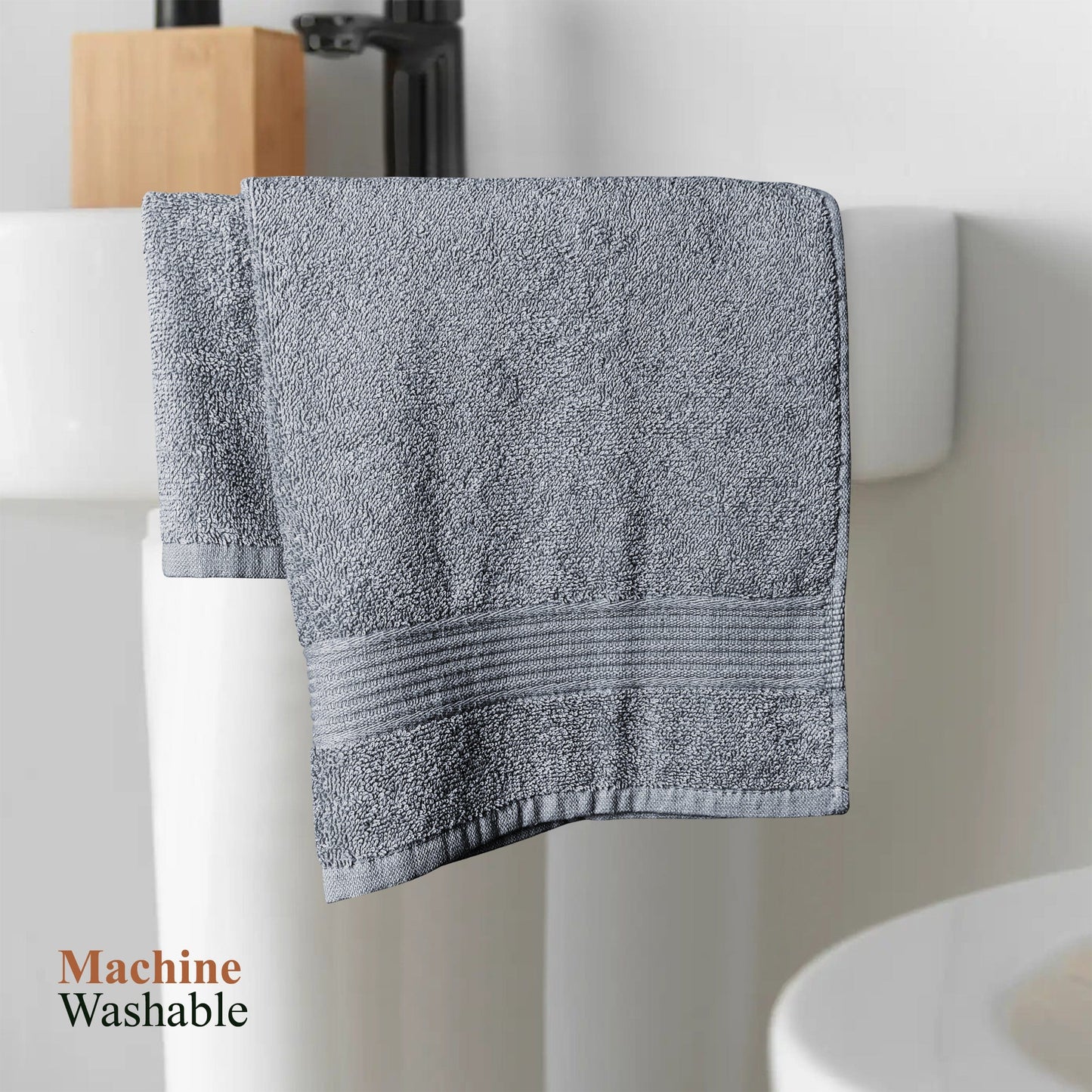 Rhodes Towel Silver 100% Cotton Hotel Quality Soft Super Absorbent Hand Bath Towels, Sheets & Face Cloths by OLIVIA ROCCO