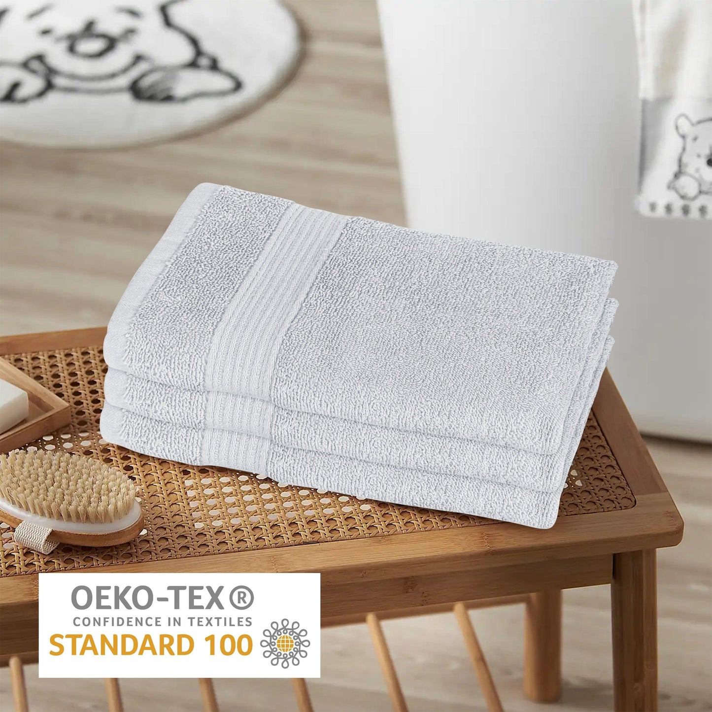 Rhodes Towel White 100% Cotton Hotel Quality Soft Super Absorbent Hand Bath Towels, Sheets & Face Cloths by OLIVIA ROCCO