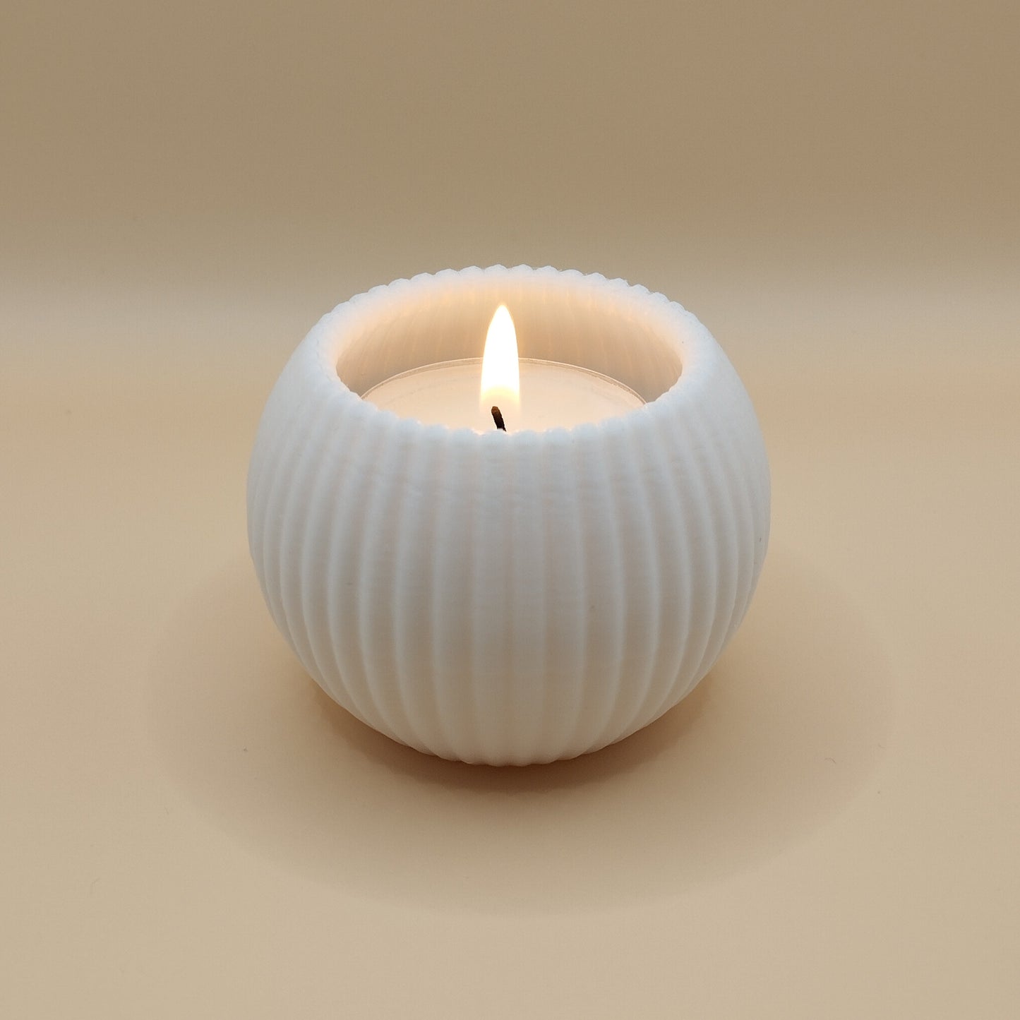 Round Ribbed LED Tealight Holder - UK Made, 3 Sizes