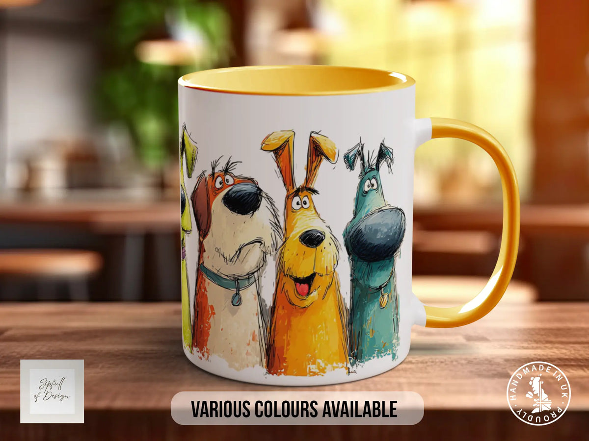 Colourful Dog Crowd Mug | Playful Dog Lover Gift