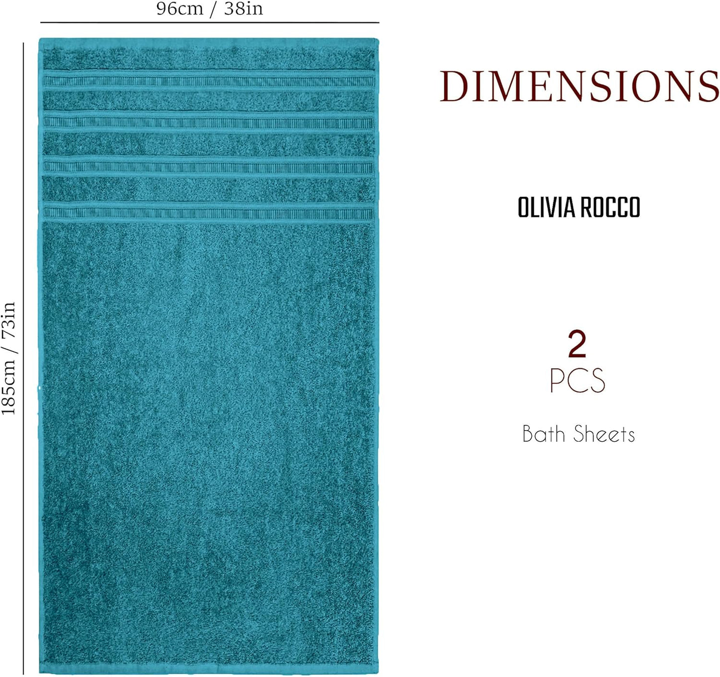 Ritz Viscose Stripe Super Soft Cotton Luxury Absorbent Towels, Jumbo Bath Sheet Packs & Towel Bale Sets Available by OLIVIA ROCCO