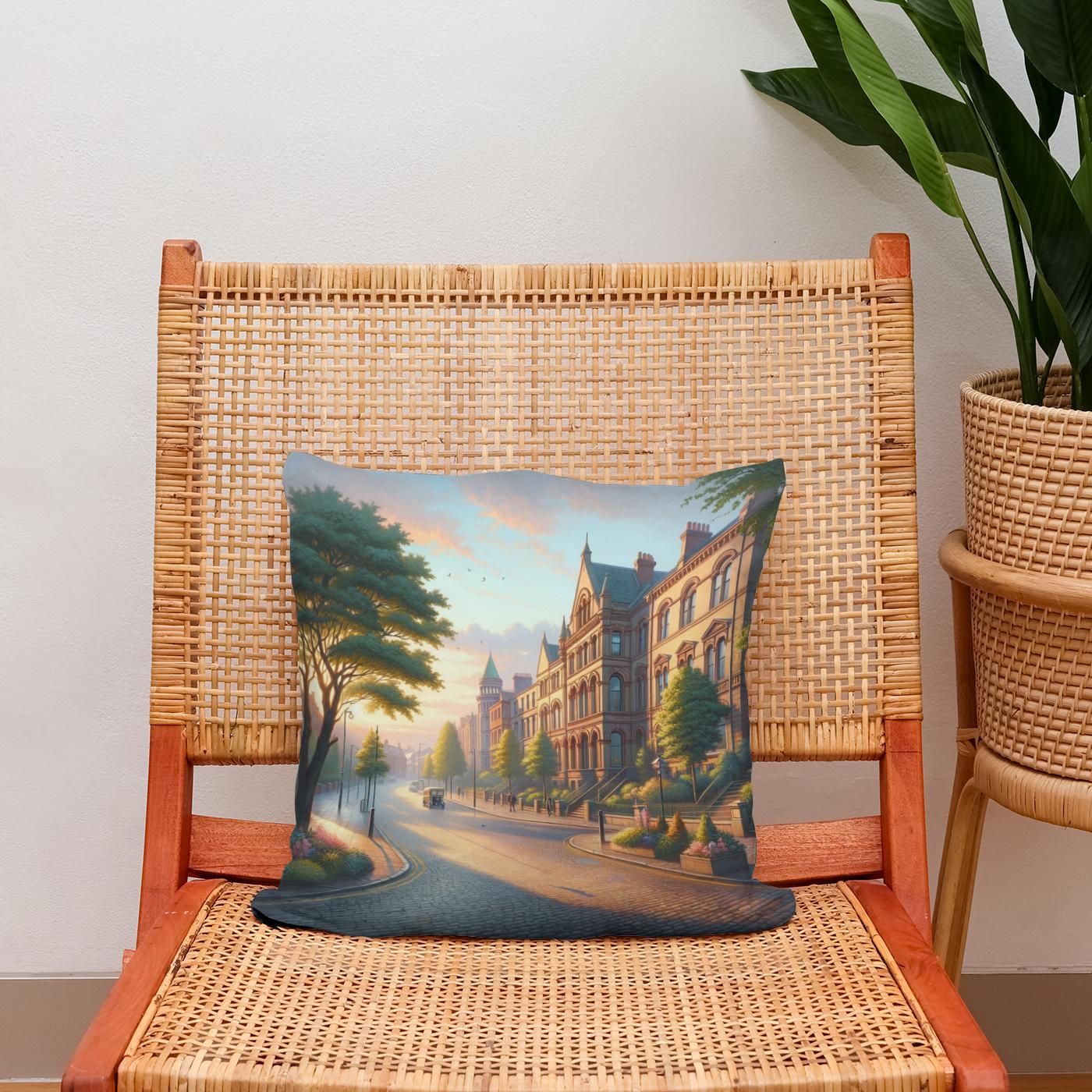 Serene Belfast Morning Cotton Cushion