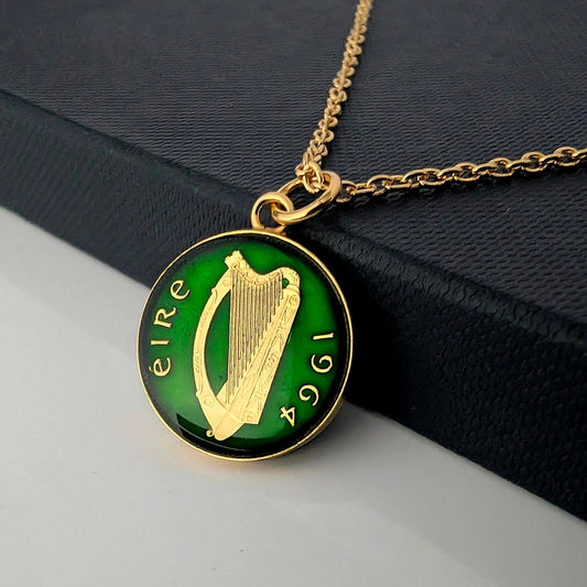 Irish Threepenny - Enamelled Coin Necklace