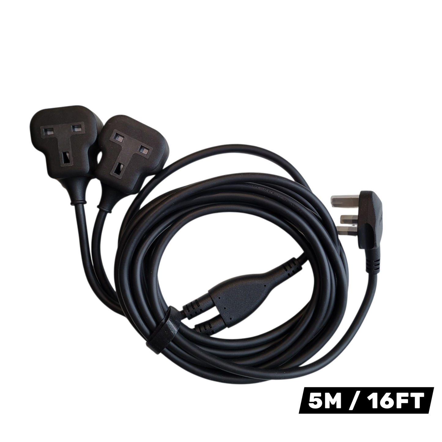Double Socket Power Extension Cable - 5M / 16FT