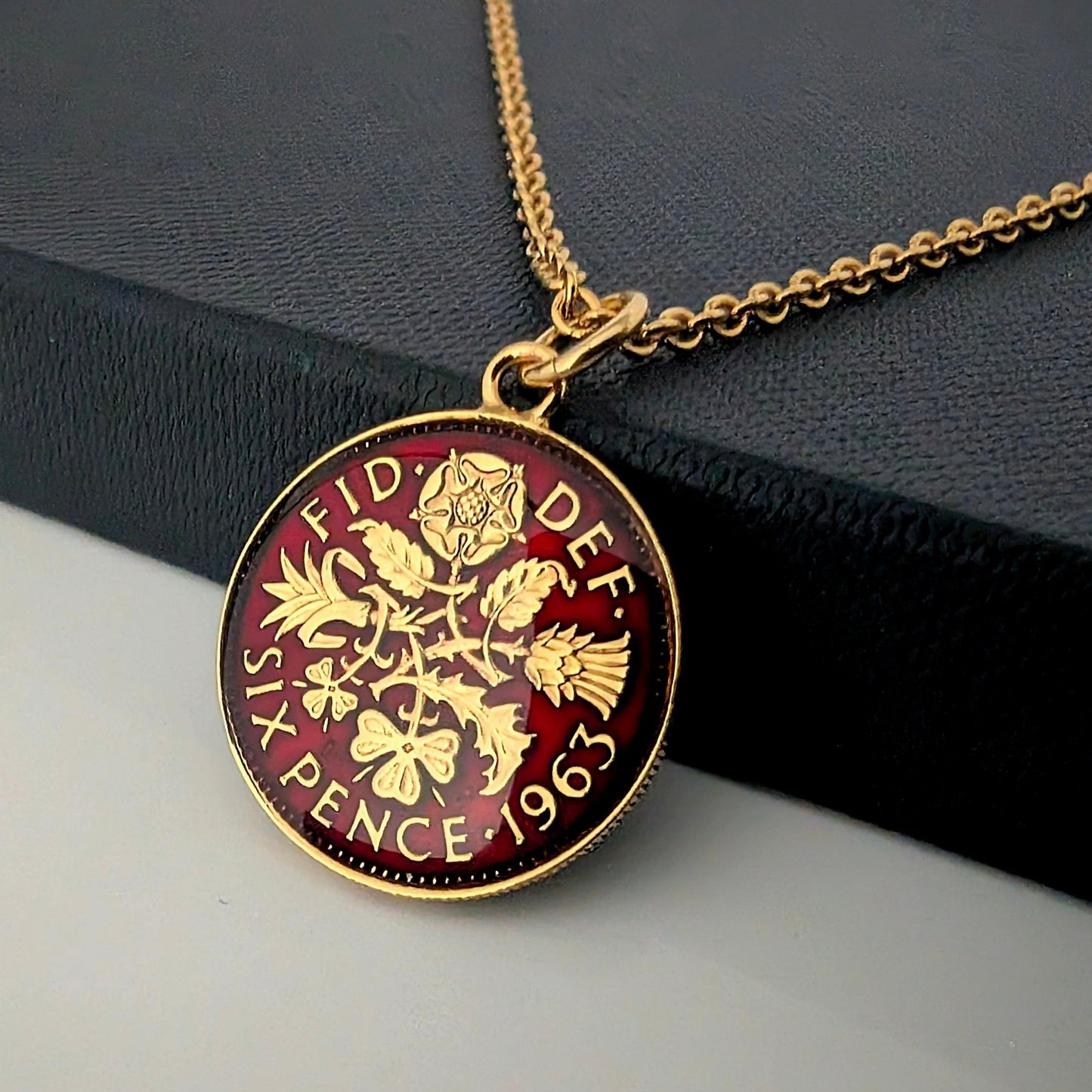 Sixpence (1953-1967) - Enamelled Coin Necklace