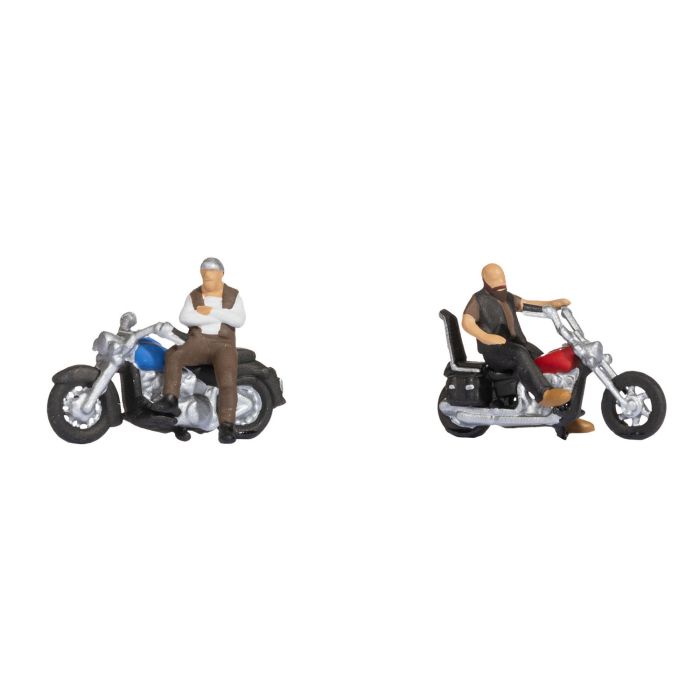 Rockers on Motorbikes (2) with Injured on Trolley Terrarium Figure Set 15906