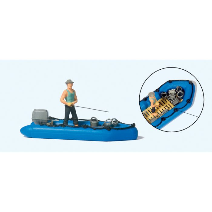 Angler in Dinghy Terrarium Figures 10687