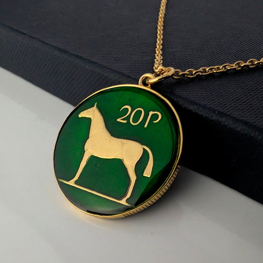 Irish Twenty Pence - Enamelled Coin Necklace
