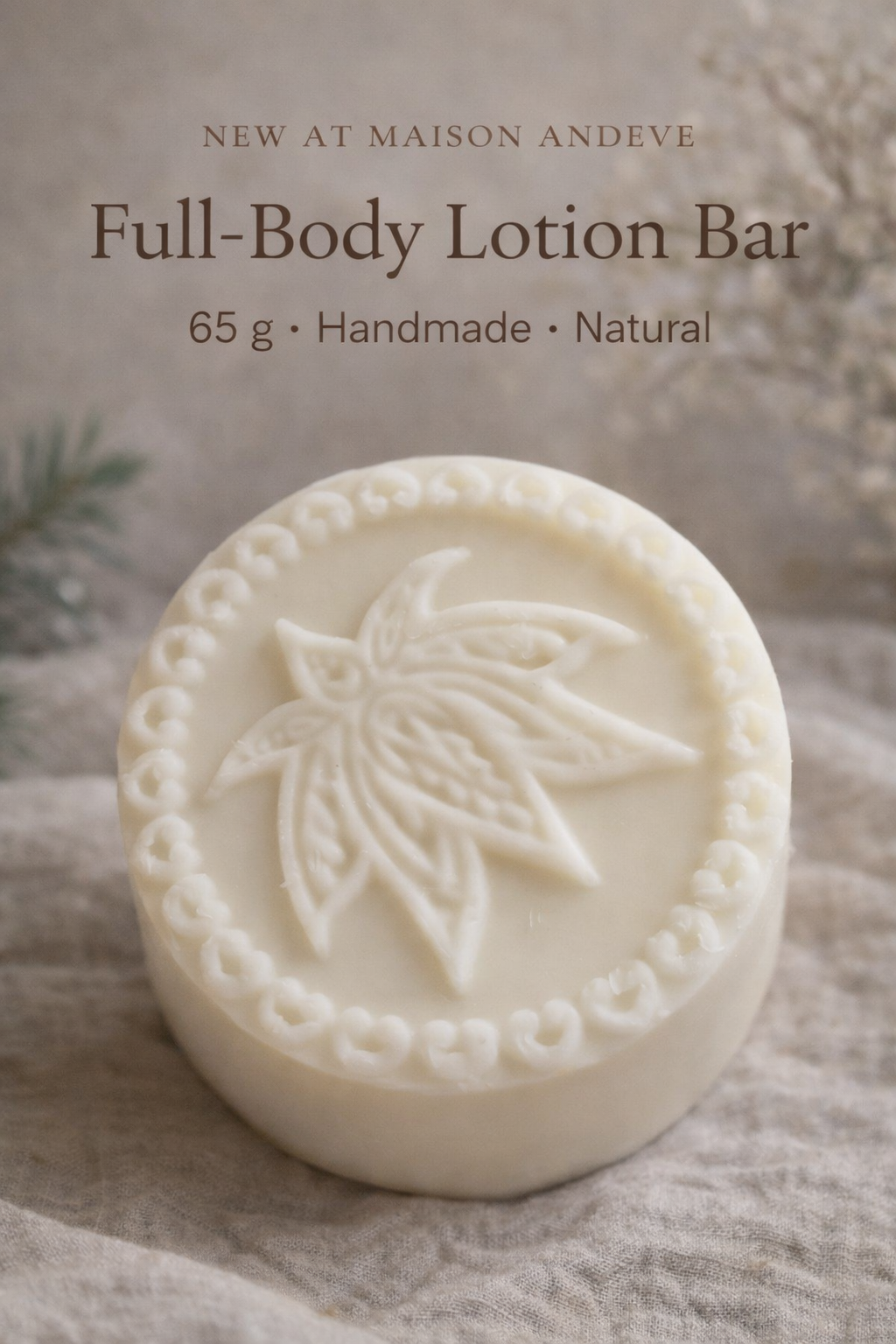 🌿 Maison Andeve|Daily Nourish Body Bar 65g |Calm Bloom Natural Solid Moisturiser