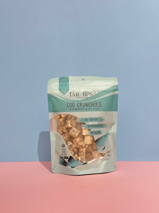 Cod Crunchies - 100% Freeze-Dried Cod Treats | Pure & Natural | Tail Tips UK | 40g pack