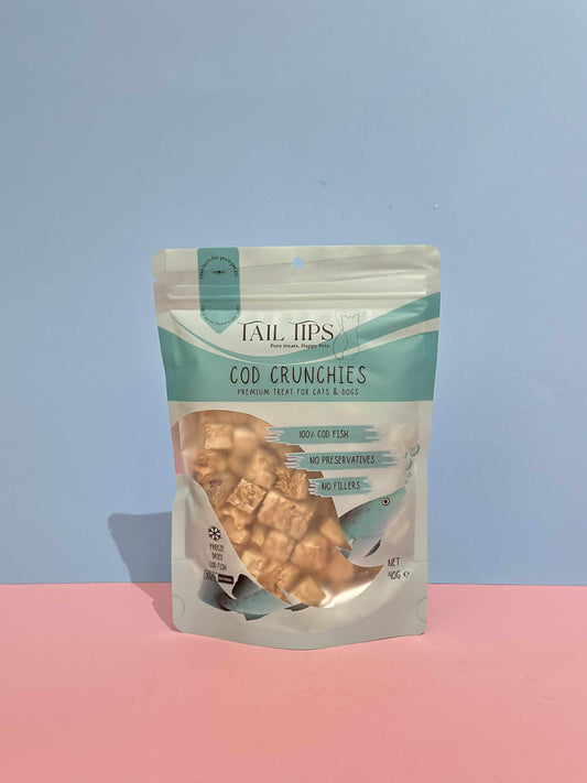Cod Crunchies - 100% Freeze-Dried Cod Treats | Pure & Natural | Tail Tips UK | 40g pack