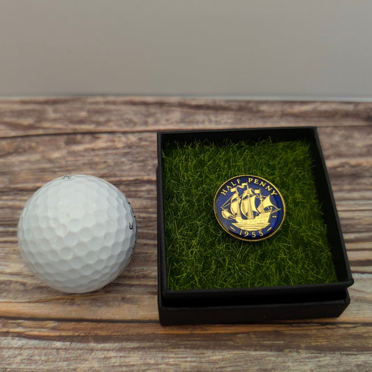 Halfpenny (1937-1967) - Enamelled Coin Golf Ball Marker