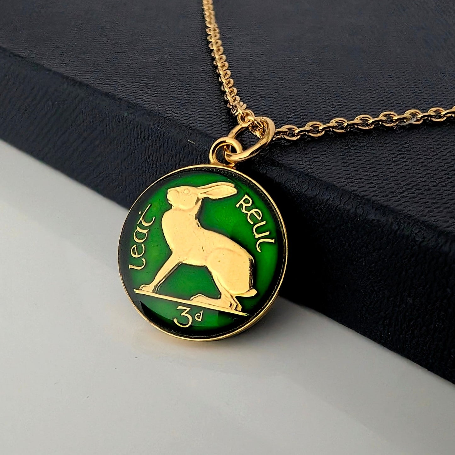 Irish Threepenny - Enamelled Coin Necklace