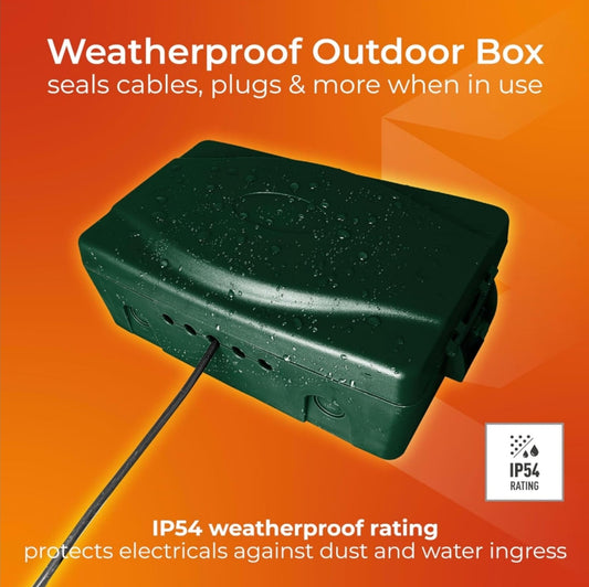 Grey Weatherproof Outdoor Power Extension Box