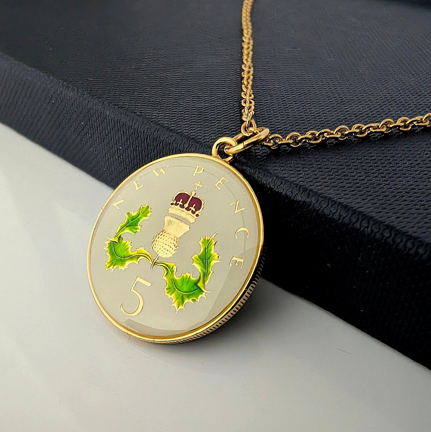 Five Pence (1968-1989) - Enamelled Coin Necklace