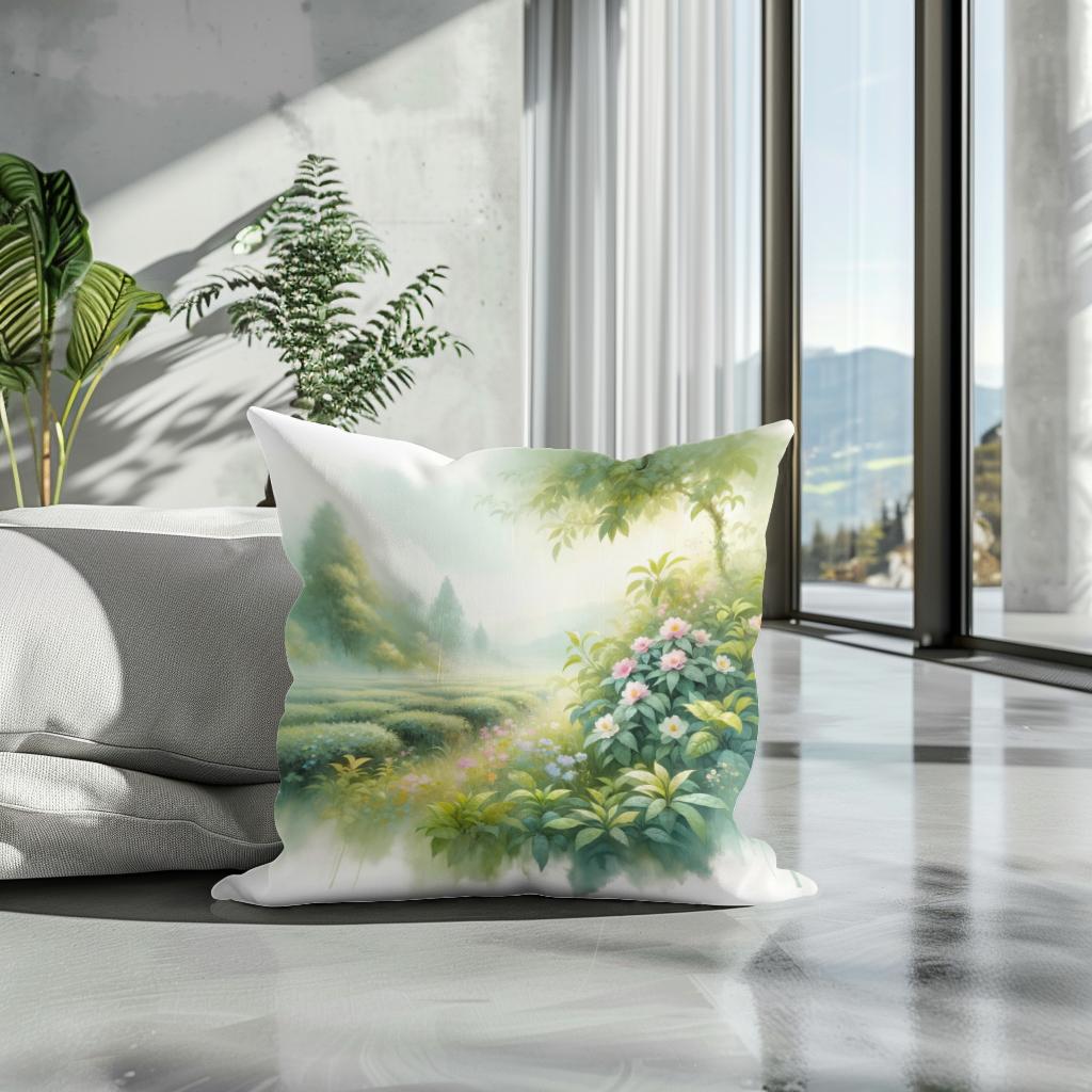 Tranquil Teagarden Cotton Cushion