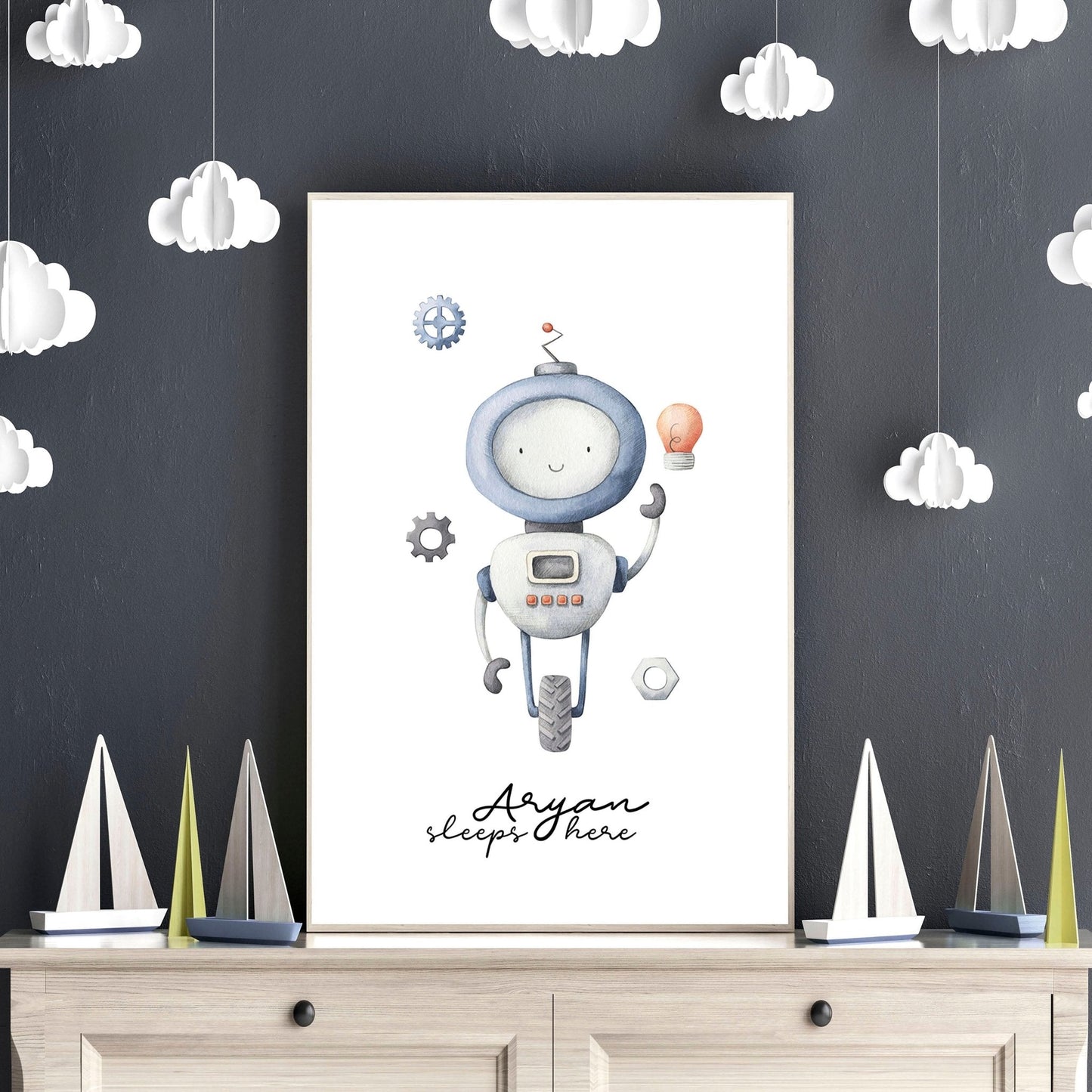Robot Playroom wall decor | wall art print