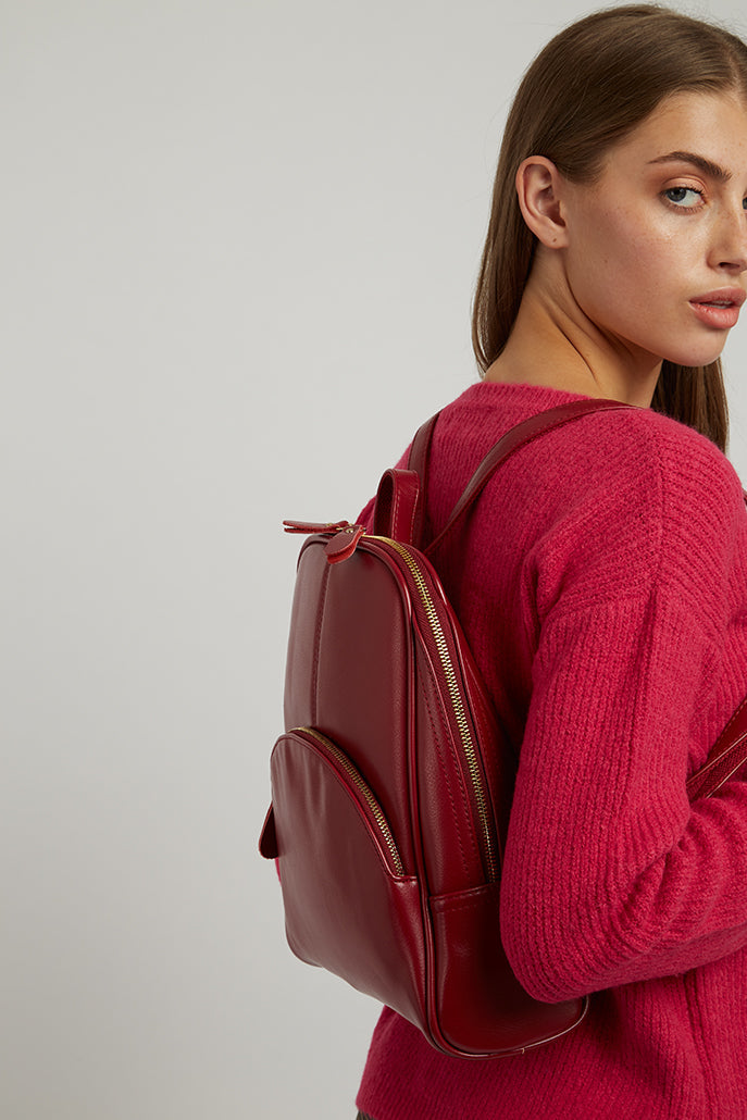 Rosa 2 Pocket Back Pack - Burgundy
