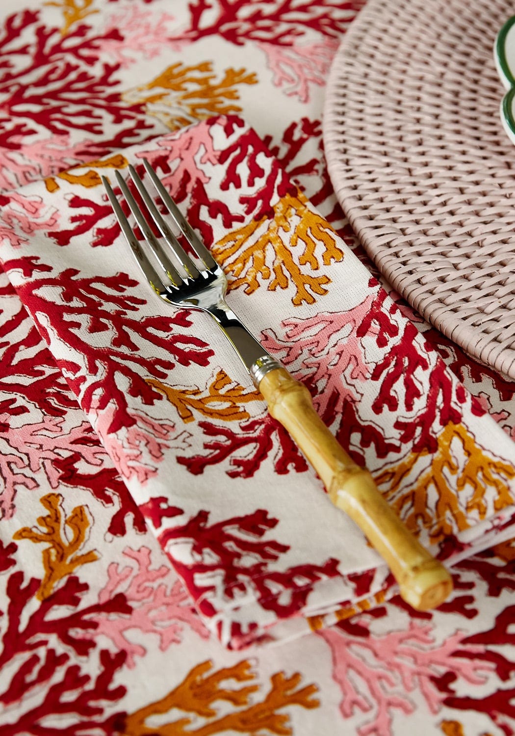 Rose Coral Table Napkin - Set of 4