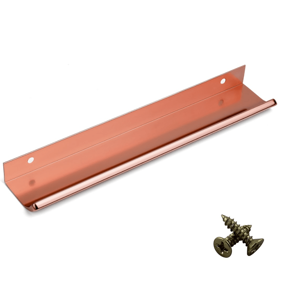 Rose Gold Aluminium Cabinet Handle – Modern Cupboard, Drawer & Door Pull (Pack of 10)