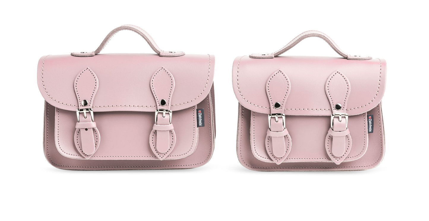 Handmade Leather Micro Satchel - Rose Quartz