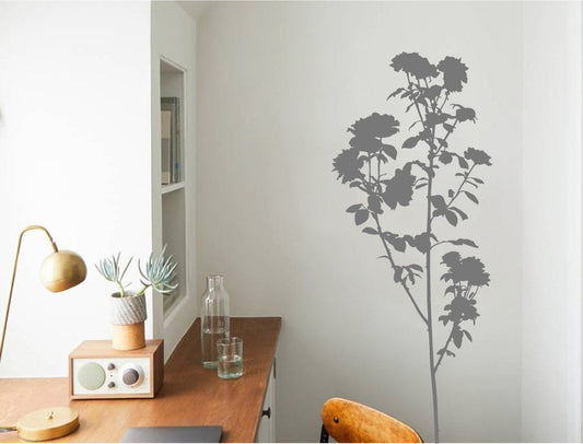 Large Roses Silhouette Wall Sticker Decal