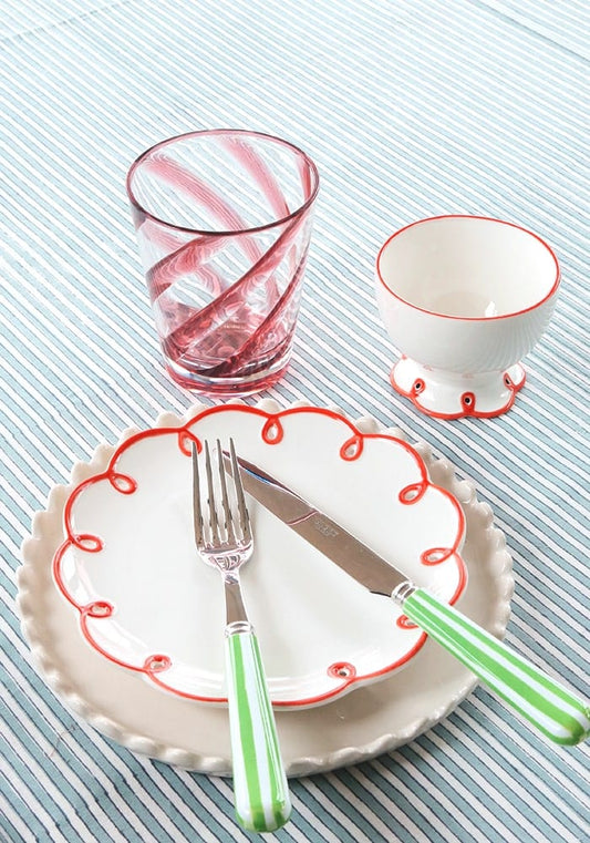 Rosy Red Scalloped  Nibbles Bowl - Set of 4
