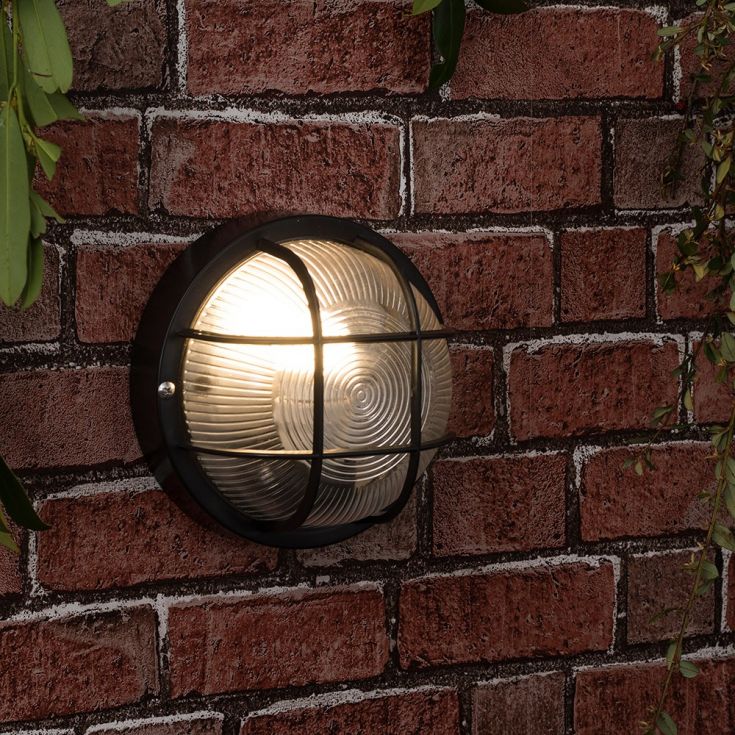 Black Round Outdoor LED Wall / Security Light