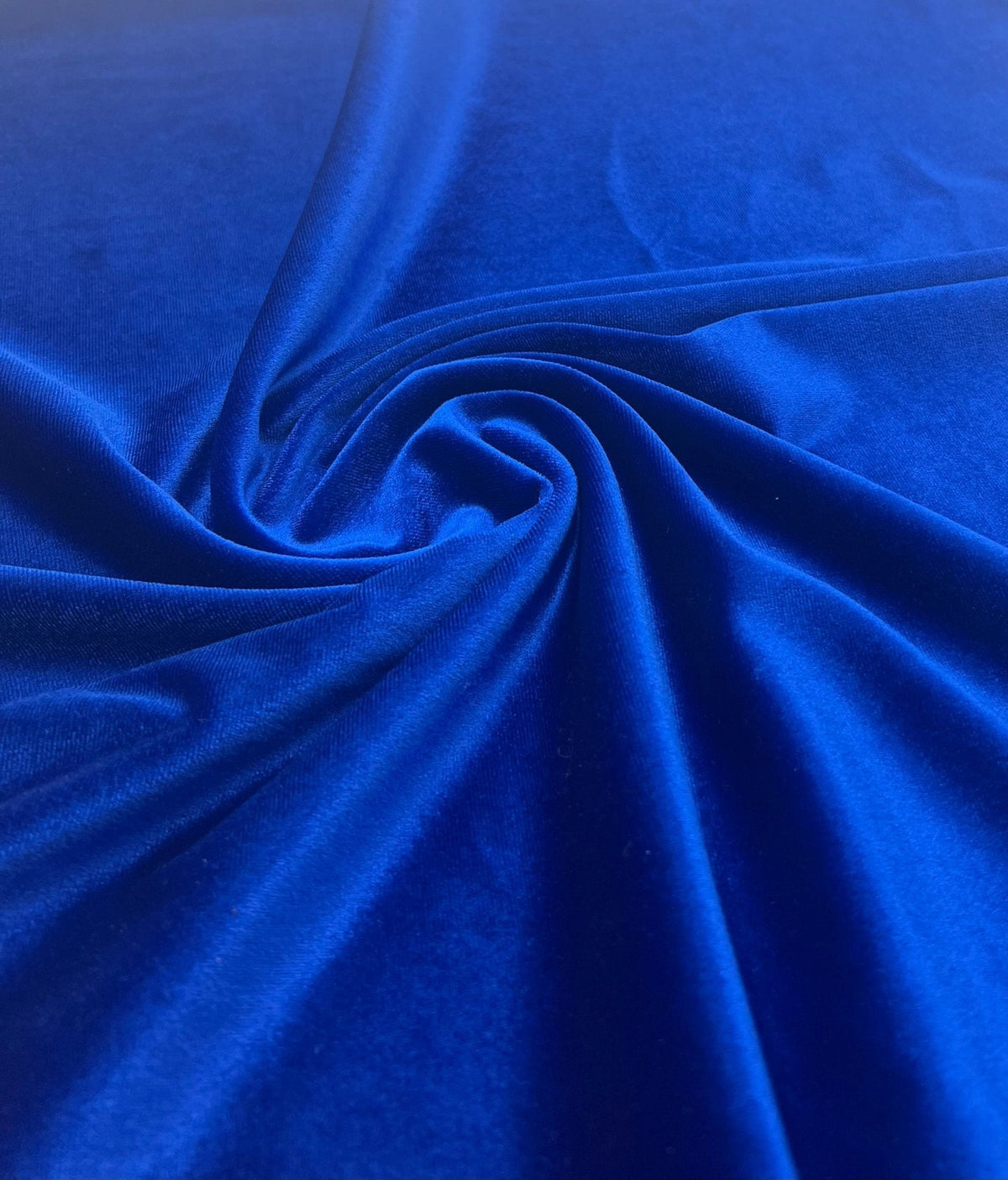 Royal Blue Plain Velour Spandex Stretch Fabric