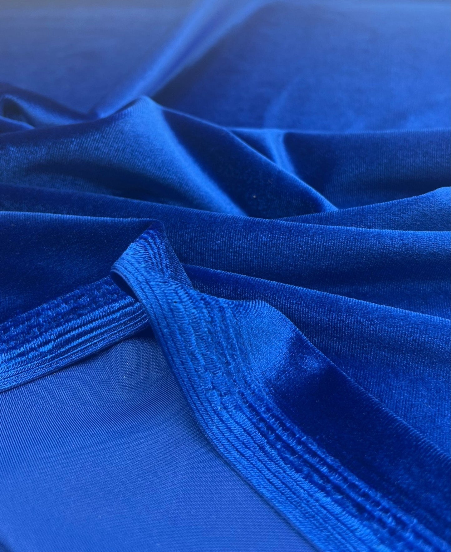 Royal Blue Plain Velour Spandex Stretch Fabric