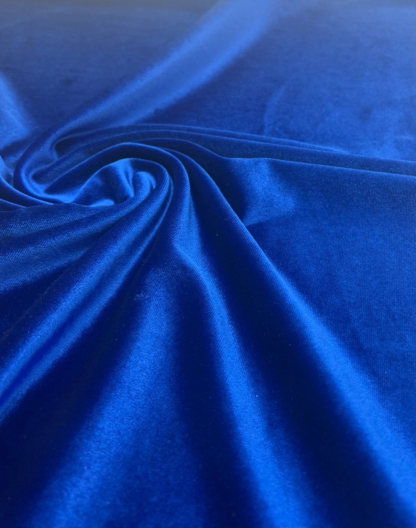 Royal Blue Plain Velour Spandex Stretch Fabric