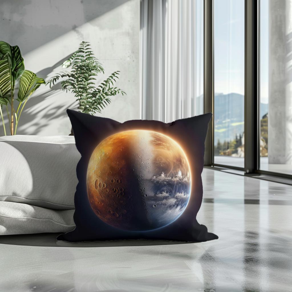 Mercury's Twilight Divide Cotton Cushion