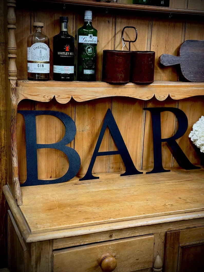 Rustic 5" or 12" Black Metal Classic Letters For  The Home And Garden