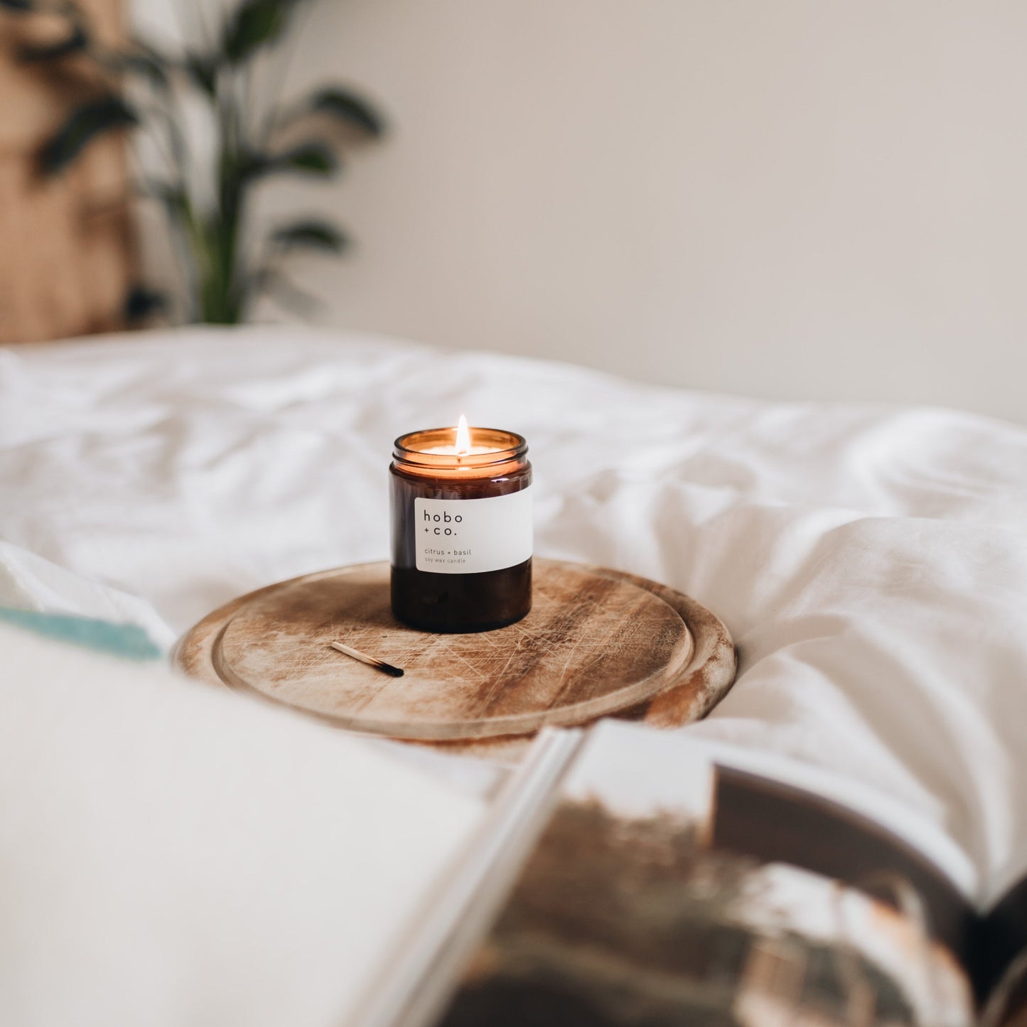 Glass Jar Citrus and Basil Candle