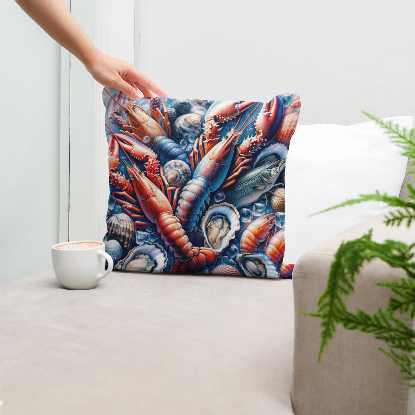 Seafood Elegance Cotton Cushion