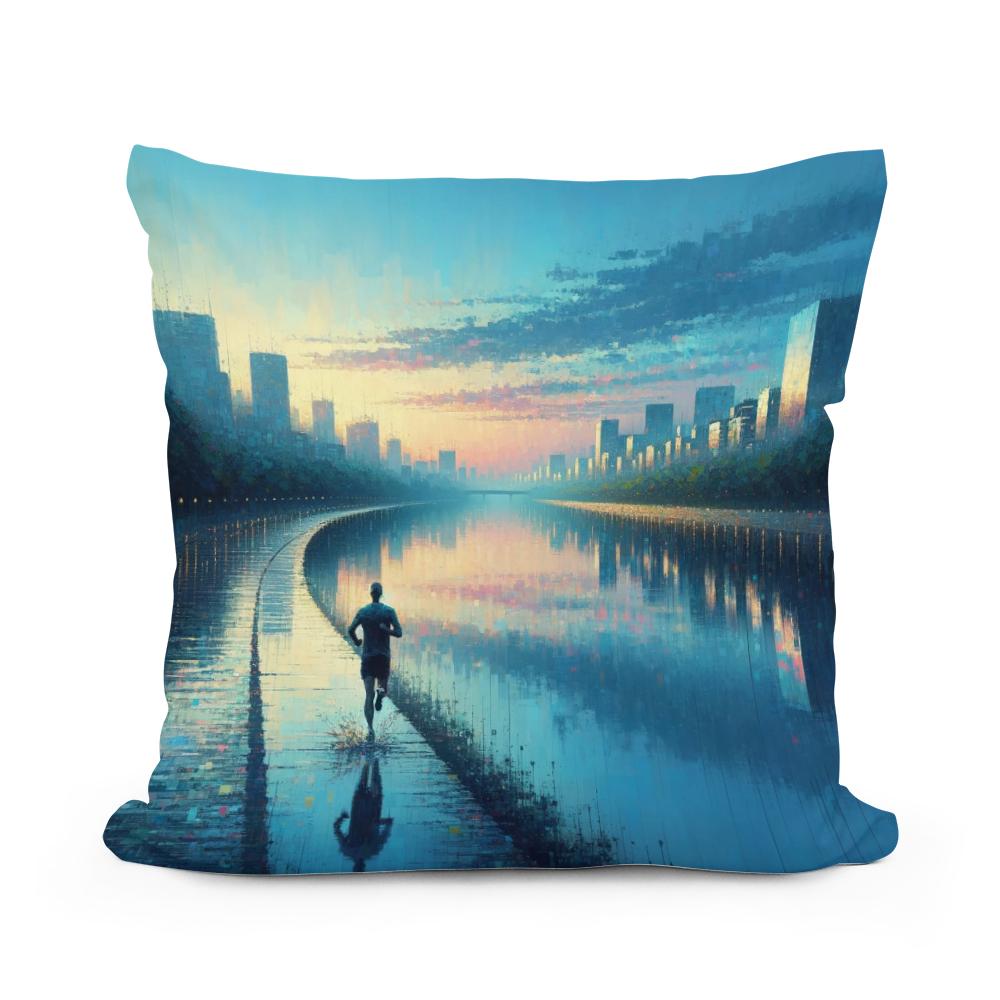 Summer Dawn Jog Serenity Cotton Cushion