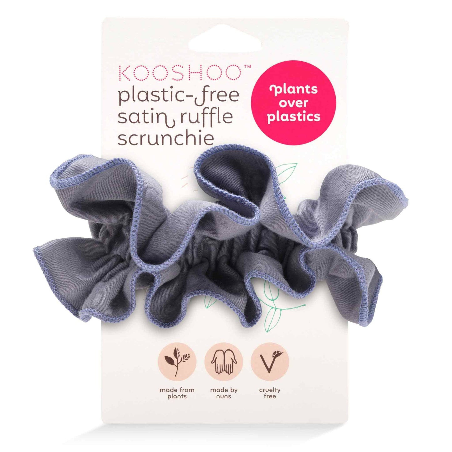 Ruched Organic Satin Scrunchie – Plastic-Free Hair Accessory