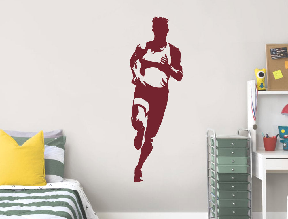 Runner Athlete Wall Sticker – Running Silhouette Sports Decal